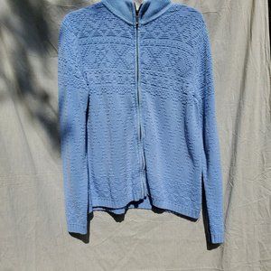 Women's Croft & Barrow Light Blue Zip Up Turtleneck Sweater Jacket Size xl xlarg